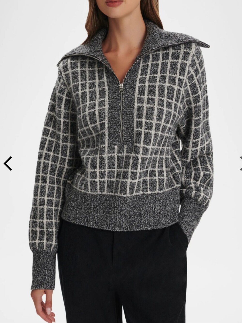 Varley Furley Half Zip Knit Charcoal Marl Size Small